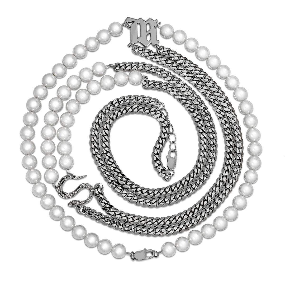 mi様　Pearl Chain Harness MISBHV X LILITH MONOGRAM WHITE PEARL HARNESS – Lilith by Sita